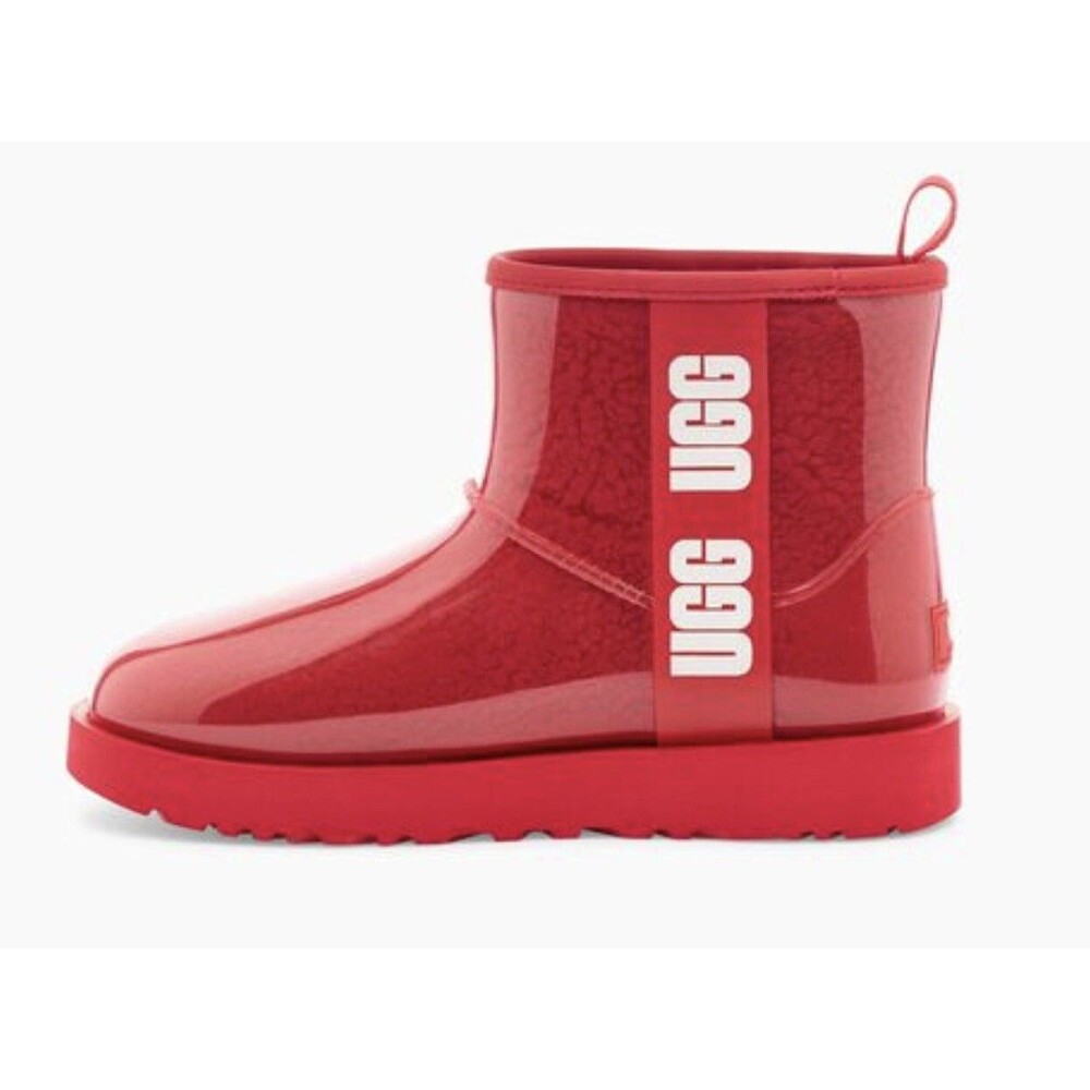 New UGG Classic Clear Mini Women Fashion Boots Size 5 Ribbon Red - Picture 6 of 6
